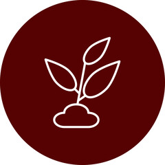 Plant Growing  Vector Brown Circle Icon Design