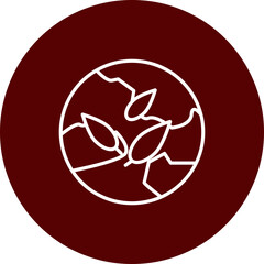 Green Leaf Globe  Vector Brown Circle Icon Design