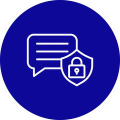 Chat Vector Line Blue Circle Icon Design