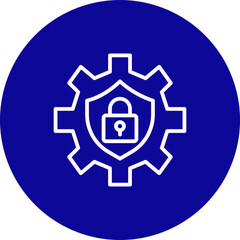 Settings Vector Line Blue Circle Icon Design