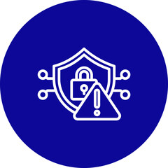 Danger Vector Line Blue Circle Icon Design