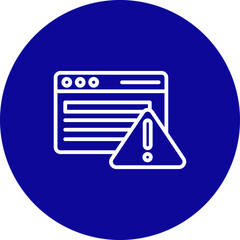 Error Vector Line Blue Circle Icon Design