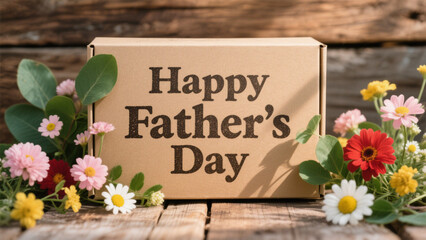 A rustic wooden background with a warm, natural texture serves as the backdrop for a charming Happy Father's Day card. Father's Day, Father's Day Gifts, Happy Father's Day
