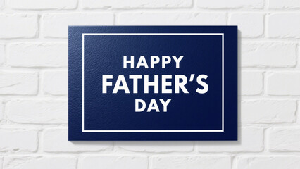 Obraz premium An elegant Father's Day card design featuring a deep navy blue background with a subtle leather-like texture. Father's Day, Father's Day Gifts, Happy Father's Day