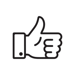 Thumb up like icon for social media and approval symbol