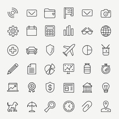 50 Thin Line Icons – Business, Medical, SEO, Travel & Digital Lifestyle Collection