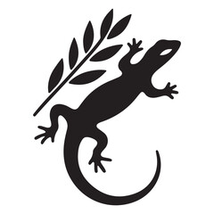 Naklejka premium Lizard Vector Silhouette Icon