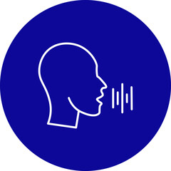 Speech Vector Line Blue Circle Icon Design