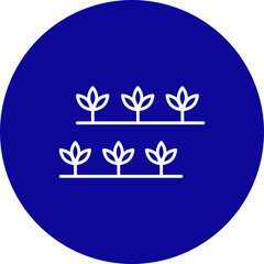 Agriculture Vector Line Blue Circle Icon Design