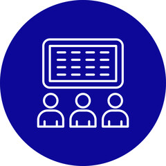 Classroom Vector Line Blue Circle Icon Design