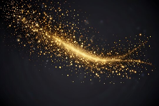 Abstract golden sparkles on black background