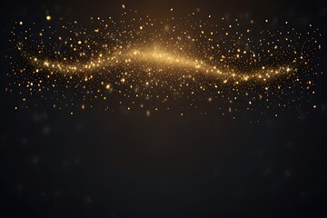 Abstract gold glitter sparkles on black background