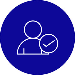 Candidate Vector Line Blue Circle Icon Design