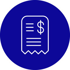 Payroll Vector Line Blue Circle Icon Design