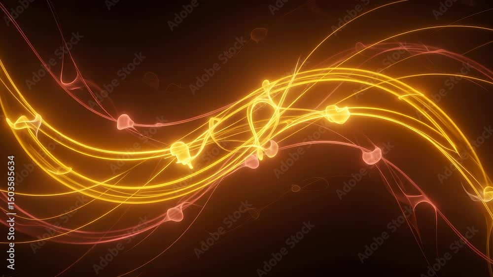 Poster Abstract glowing wave animation with elegant lines for presentation background