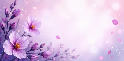 Subtle purple watercolor floral design, funeral program template, pretty, purple floral, beautiful