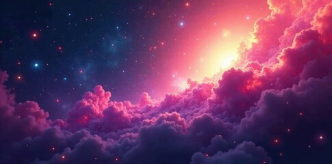 Swirling nebulas of vibrant hues, chaotic energy , art, colors, flow