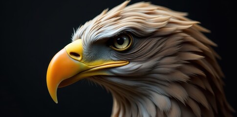 Obraz premium Close-up eagle head, intense gaze, sharp talons, head, eagle, eye