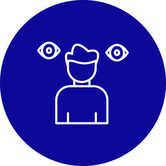 Paranoia Vector Line Blue Circle Icon Design