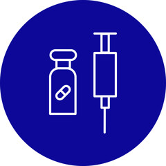 Steroids Vector Line Blue Circle Icon Design