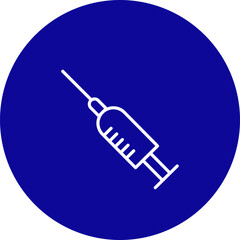 Syringe Vector Line Blue Circle Icon Design
