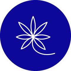 Cannabis Vector Line Blue Circle Icon Design
