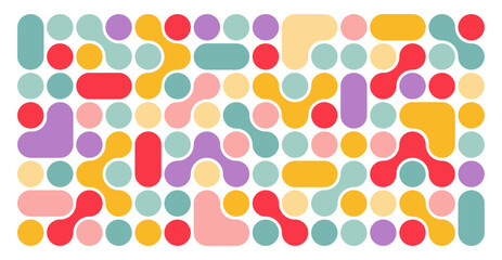 Abstract Geometric Shape Blob Pattern on White Background. Organic Connect Icon Graphic. Vector Circular Grid Graphic Design