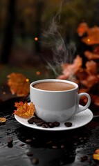 Invigorating coffee experience: hot beverage, energizing aroma, bold flavors, revitalizing warmth, refreshing sip, liquid energy, morning pick-me-up, soothing comfort, refreshing burst, dark richness.