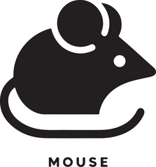 Cute Mouse Vector Silhouette Icon