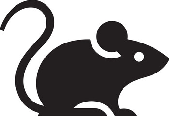 Cute Mouse Vector Silhouette Icon