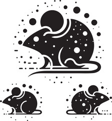 Cute Mouse Vector Silhouette Icon