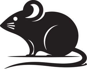 Cute Mouse Vector Silhouette Icon