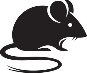 Cute Mouse Vector Silhouette Icon