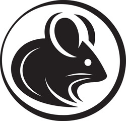 Cute Mouse Vector Silhouette Icon