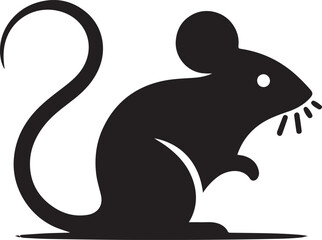 Cute Mouse Vector Silhouette Icon
