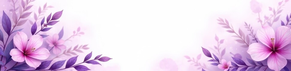 Elegant purple watercolor floral funeral program design, graphic, grief