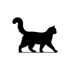 silhouette of a cat walking