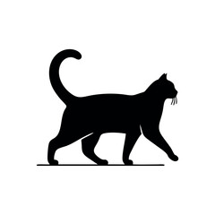 silhouette of a cat walking