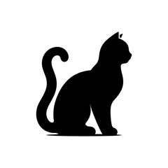 silhouette of a sitting cat