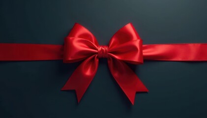 Luscious red ribbon bow, long tails, elegant loops , fabric ribbon, birthday, anniversary