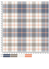 Textile Fabric Swatch with Plaid Pattern and Color Palette