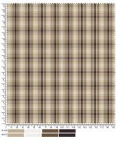 Close Up of Brown and Beige Plaid Fabric Swatch with Ruler