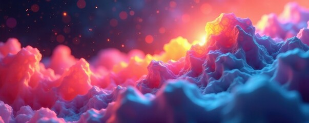 Overlapping translucent polygons create depth and luminosity , desktop, background