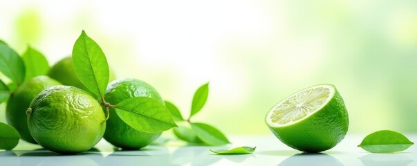 Vibrant green citrus leaves, pristine white backdrop, macro, citrus