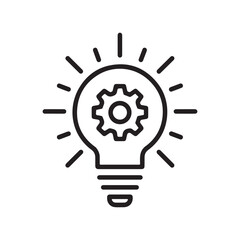 Light bulb with gears symbolizing innovation and creative ideas in a vector design