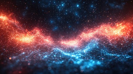 Fototapeta premium Abstract digital illustration of vibrant cosmic nebula.