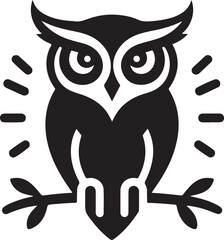 Minimalist Black and White Owl Illustration for Designers