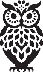 Minimalist Black and White Owl Illustration for Designers