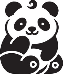 Minimalist Black and White Panda Illustration for Designers
