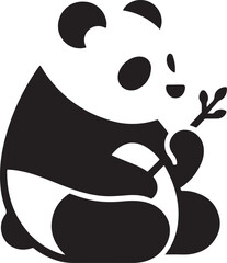 Minimalist Black and White Panda Illustration for Designers